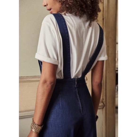 Sezane Rosalie Denim Jumpsuit - Picture 1 of 6